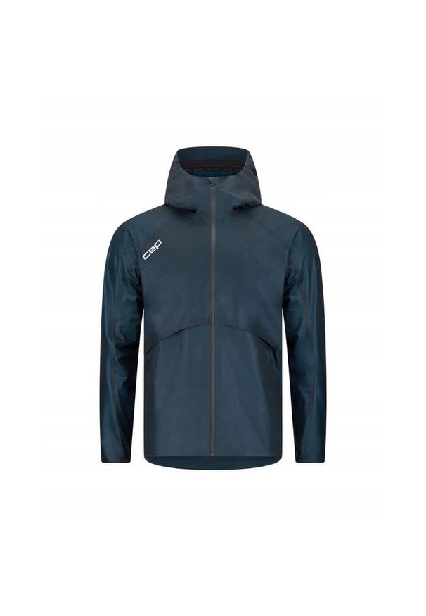 Męska kurtka sportowa do biegania przeciwdeszczowa Pro Run 3L CEP. Kolor: niebieski. Materiał: poliester. Sport: bieganie