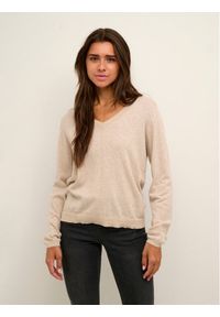 Cream Sweter Anva 10610182 Beżowy Regular Fit. Kolor: beżowy. Materiał: wiskoza #1
