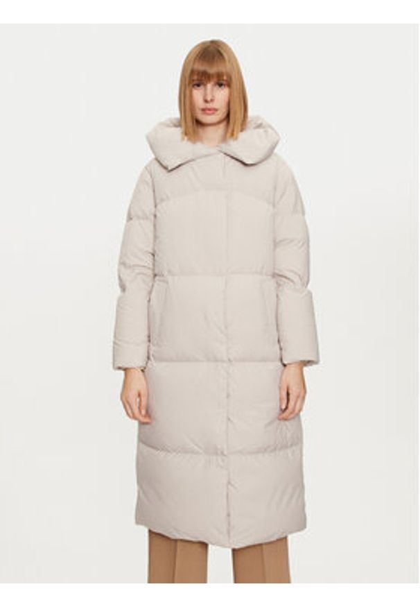 Hetrego - Hetregó Kurtka puchowa Valery 8N691 Beżowy Loose Fit. Kolor: beżowy. Materiał: syntetyk