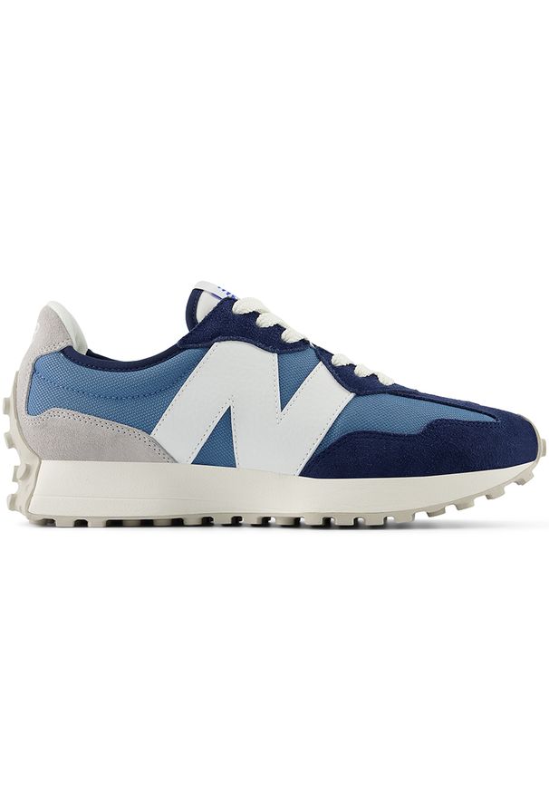 Buty unisex New Balance U327CJ – granatowe. Okazja: na co dzień. Kolor: niebieski. Materiał: guma, zamsz, skóra, materiał. Szerokość cholewki: normalna