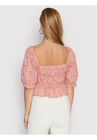 Guess Bluzka Lulu W2GH39 WEIV0 Różowy Slim Fit. Kolor: różowy. Materiał: bawełna #4