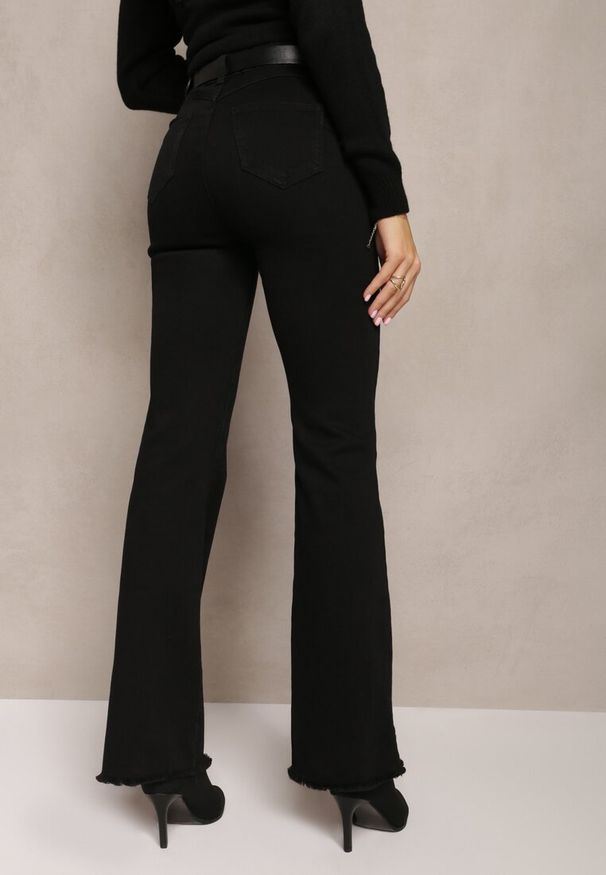 Renee - Czarne Jeansy Dzwony High Waist Bestunna. Stan: podwyższony. Kolor: czarny. Styl: klasyczny