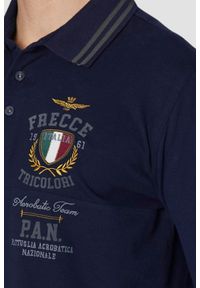 Aeronautica Militare - AERONAUTICA MILITARE Granatowy męski longsleeve polo P.A.N., Rozmiar XXL. Typ kołnierza: polo. Kolor: niebieski. Długość rękawa: długi rękaw