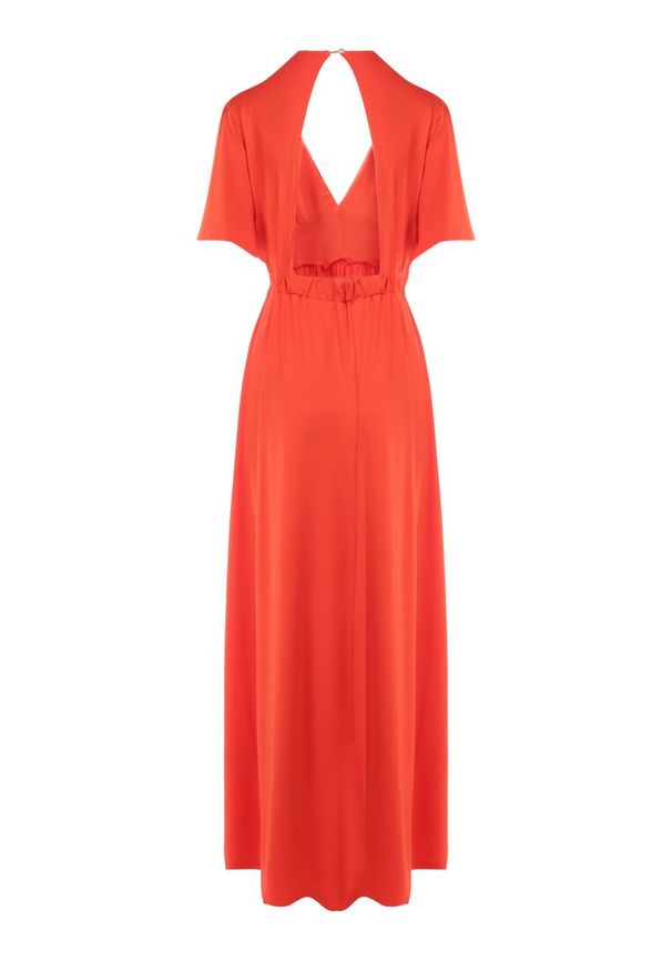 Born2be - Czerwona Sukienka Naude. Okazja: na ślub cywilny, na wesele. Kolor: czerwony. Wzór: kolorowy, jednolity, gładki. Typ sukienki: rozkloszowane. Styl: elegancki, wizytowy. Długość: maxi