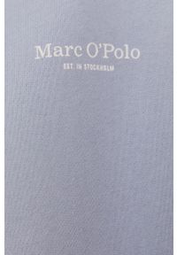 Marc O'Polo Bluza bawełniana damska gładka. Typ kołnierza: polo. Kolor: niebieski. Materiał: bawełna. Wzór: gładki #4