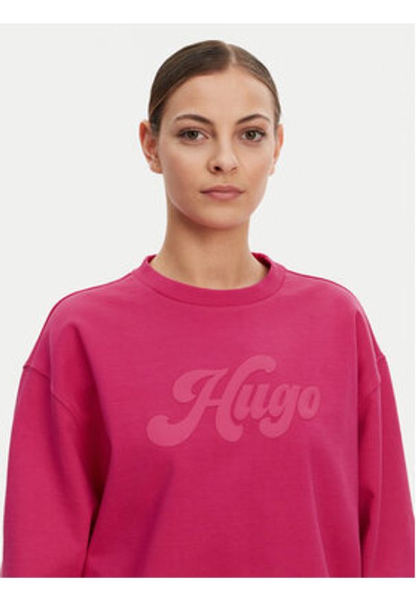 Hugo - HUGO Bluza Deroxina 50541169 Różowy Relaxed Fit. Kolor: różowy. Materiał: bawełna