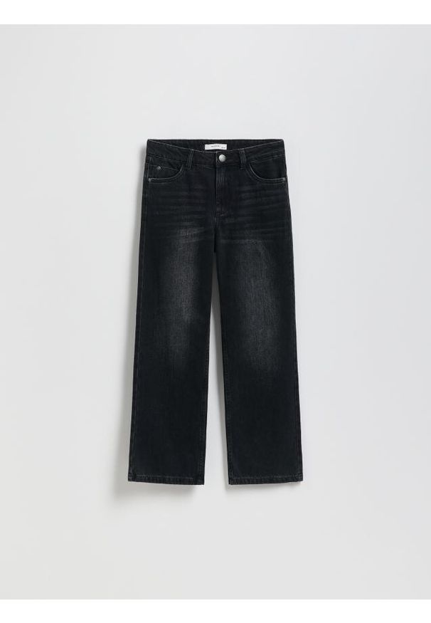 Reserved - Jeansy straight fit - czarny. Kolor: czarny