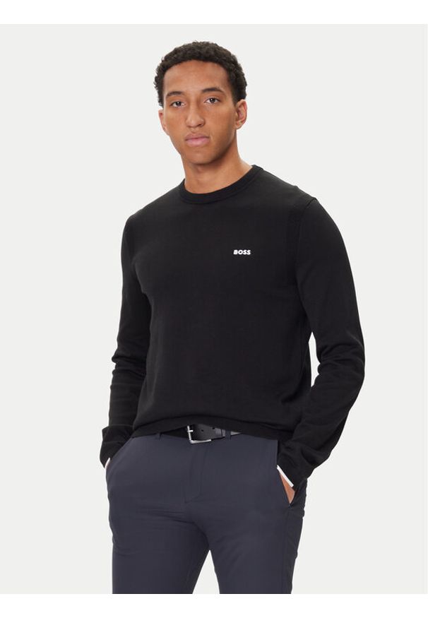 BOSS Sweter K_Ever-X 50541940 Czarny Regular Fit. Kolor: czarny. Materiał: bawełna