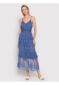 Iconique Sukienka letnia Clotilde IC22 058 Niebieski Regular Fit. Kolor: niebieski. Materiał: bawełna. Sezon: lato #1