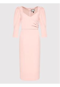 Nissa Sukienka koktajlowa RZ12906 Różowy Slim Fit. Kolor: różowy. Materiał: syntetyk. Styl: wizytowy #2
