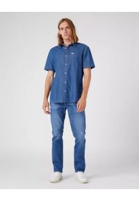 Wrangler - WRANGLER SS 1 PKT SHIRT MĘSKA KOSZULA JEANSOWA DARK STONE W5K05K96N. Materiał: jeans #3