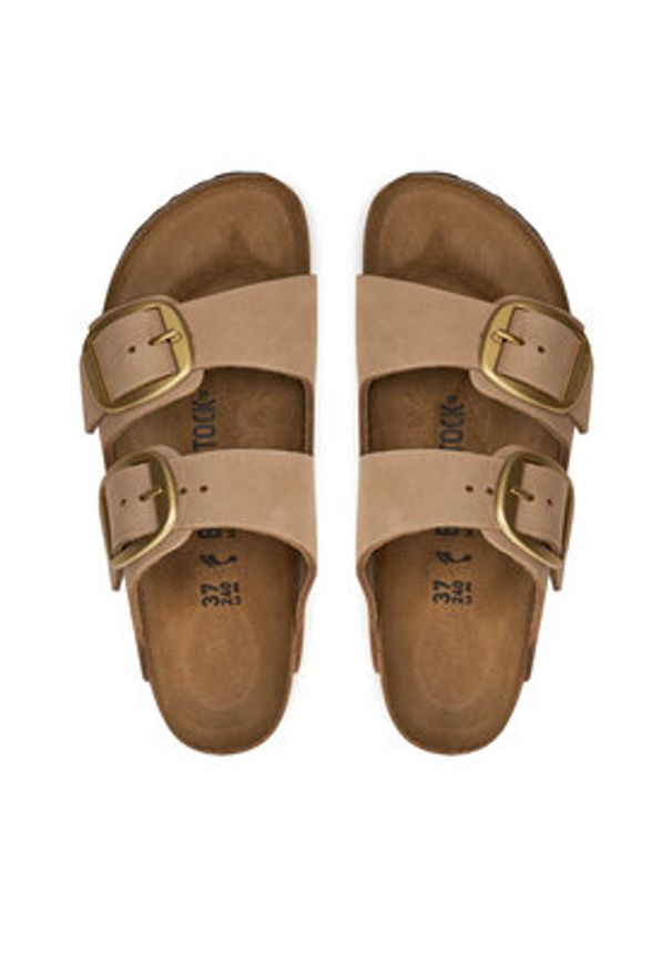 Birkenstock Klapki Arizona Big Buckle 1024064 Beżowy. Kolor: beżowy. Materiał: skóra, nubuk