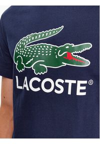 Lacoste T-Shirt TH1285 Granatowy Regular Fit. Kolor: niebieski. Materiał: bawełna