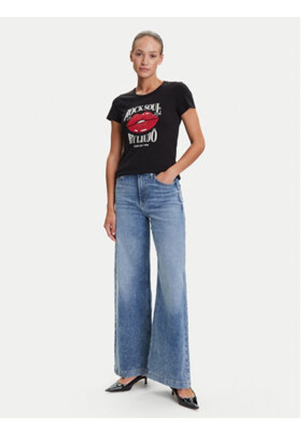 Liu Jo T-Shirt UF5265 JS923 Czarny Regular Fit. Kolor: czarny. Materiał: bawełna