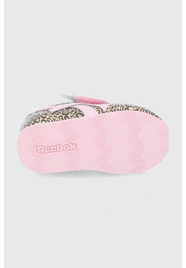 Reebok Classic Buty dziecięce kolor brązowy. Nosek buta: okrągły. Zapięcie: rzepy. Kolor: brązowy. Materiał: guma. Model: Reebok Classic