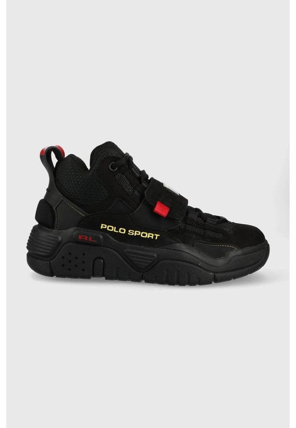 Polo Ralph Lauren sneakersy PS100 kolor czarny 809846180001. Nosek buta: okrągły. Zapięcie: rzepy. Kolor: czarny. Szerokość cholewki: normalna