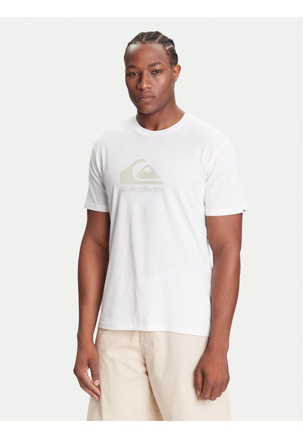 Quiksilver T-Shirt Ev Comp Logo EQYZT08182 Biały Regular Fit. Kolor: biały. Materiał: bawełna