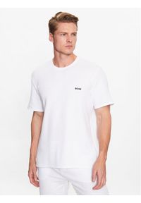 BOSS - Boss Koszulka piżamowa Waffle 50480834 Biały Regular Fit. Kolor: biały. Materiał: bawełna
