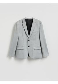 Reserved - Marynarka slim fit - jasnoszary. Kolor: szary. Materiał: dzianina, wiskoza