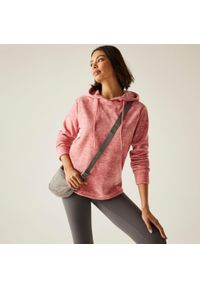 Regatta - Bluza damska z kapturem Mayse. Typ kołnierza: kaptur. Kolor: różowy. Materiał: dzianina, bawełna, polar. Wzór: melanż. Sport: turystyka piesza #1