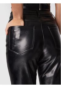 ROTATE Spodnie z imitacji skóry Rotie RT1532 Czarny Fitted Fit. Kolor: czarny. Materiał: skóra, wiskoza