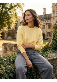 Sinsay - Spodnie materiałowe z szeroką nogawką - szary. Kolor: szary. Materiał: materiał #1