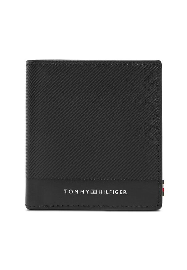 TOMMY HILFIGER - Tommy Hilfiger Duży Portfel Męski Th Foundation Trifold AM0AM13510 Czarny. Kolor: czarny. Materiał: skóra