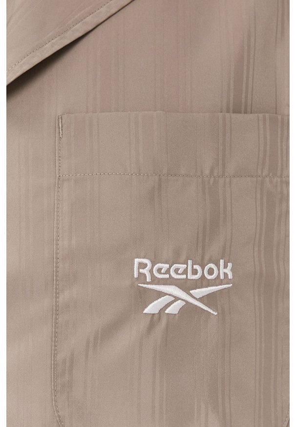 Reebok Classic - Koszula. Okazja: na co dzień. Kolor: szary. Materiał: tkanina, poliester. Długość rękawa: krótki rękaw. Długość: krótkie. Styl: casual