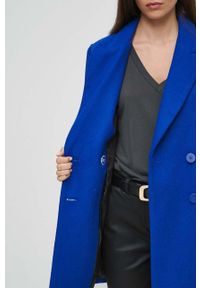 medicine - Medicine płaszcz z domieszką wełny kolor niebieski przejściowy dwurzędowy. Kolor: niebieski. Materiał: wełna. Wzór: gładki. Styl: klasyczny #3