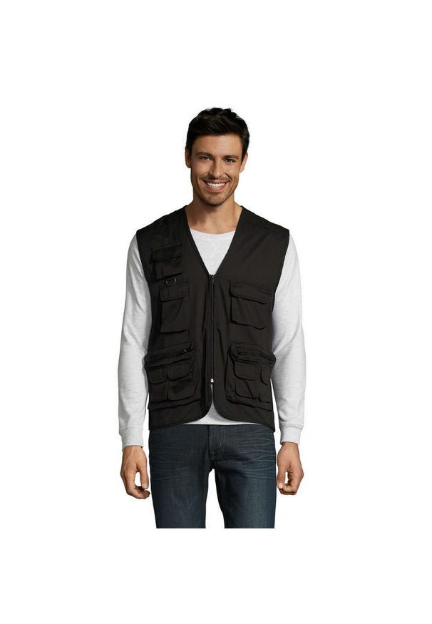 SOL'S - Męski Ocieplacz Do Ciała Reporter. Kolor: czarny. Sport: turystyka piesza