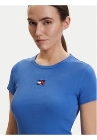 Tommy Jeans T-Shirt DW0DW17881 Niebieski Slim Fit. Kolor: niebieski. Materiał: bawełna #5
