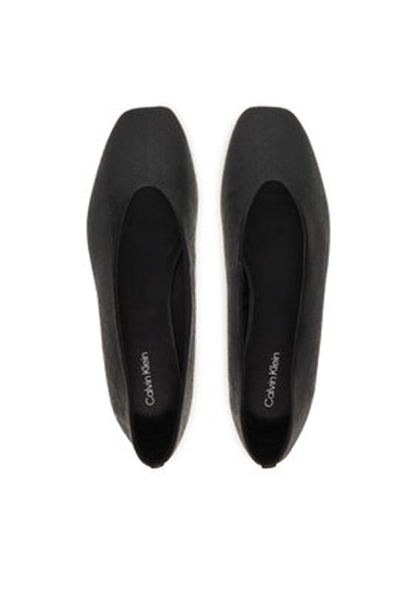 Calvin Klein Baleriny Square Ballerina Aop Lth HW0HW02936 Czarny. Kolor: czarny. Materiał: skóra