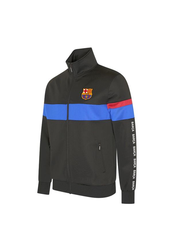 Dres piłkarski dla dorosłych FC Barcelona 24/25. Kolor: czarny. Materiał: dresówka. Sport: piłka nożna