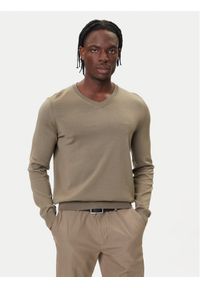 BOSS Sweter Baram-L 50476363 Brązowy Regular Fit. Kolor: brązowy. Materiał: wełna