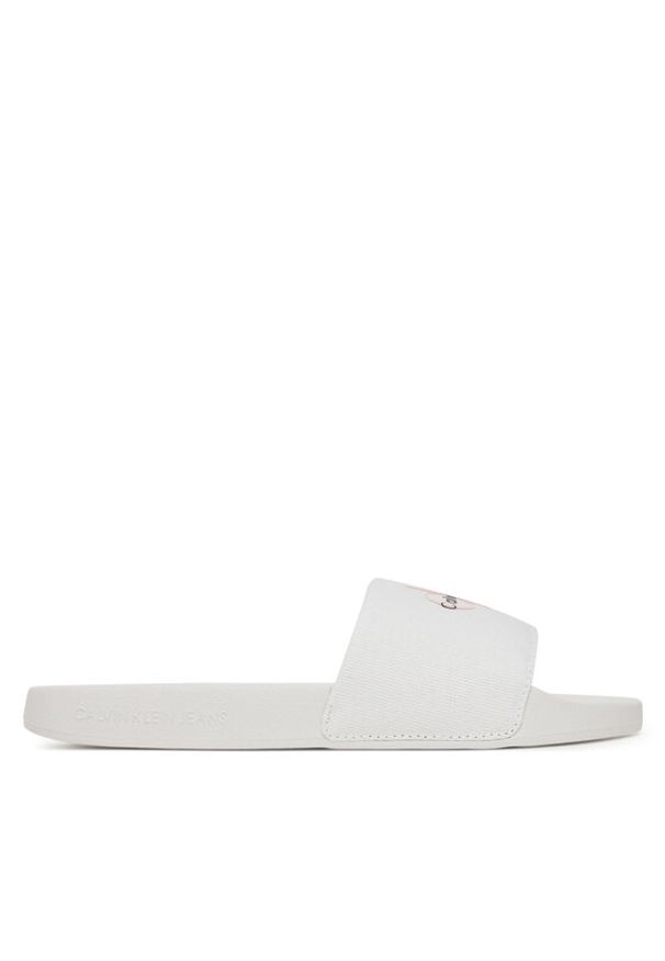 Calvin Klein Jeans Japonki Slide Monogram Wn Logo Ck YW0YW01967 Biały. Kolor: biały. Materiał: materiał