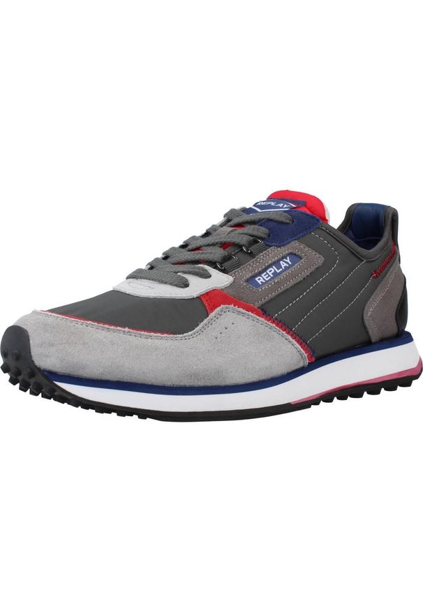 Replay - Buty REPLAY DRUM WAVE Szary. Kolor: szary. Materiał: skóra, tkanina. Sport: turystyka piesza
