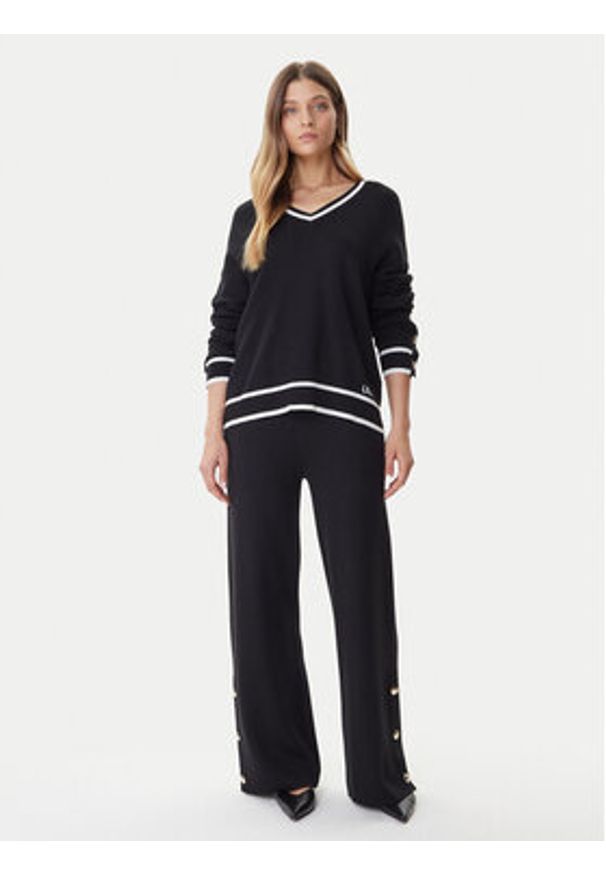 Liu Jo Spodnie dzianinowe TF5252 MS59L Czarny Regular Fit. Kolor: czarny. Materiał: syntetyk