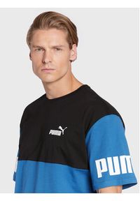 Puma T-Shirt Powr Colorblock 849801 Granatowy Relaxed Fit. Kolor: niebieski. Materiał: bawełna