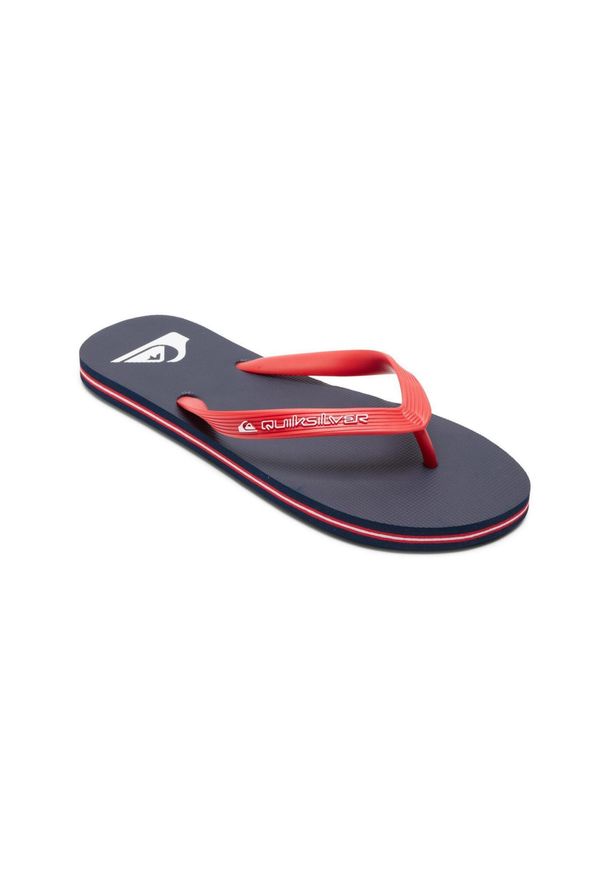 Quiksilver - Klapki dla Mężczyzn MOLOKAI CORE. Okazja: na plażę. Kolor: czerwony. Materiał: guma, syntetyk. Wzór: paski. Styl: sportowy