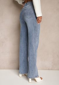 Renee - Niebieskie Klasyczne Jeansy o Szerokim Kroju z Wysokim Stanem Lunivera. Stan: podwyższony. Kolor: niebieski. Styl: klasyczny #3