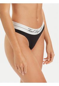 Karl Lagerfeld - KARL LAGERFELD Stringi A1W47095 Czarny. Kolor: czarny. Materiał: bawełna
