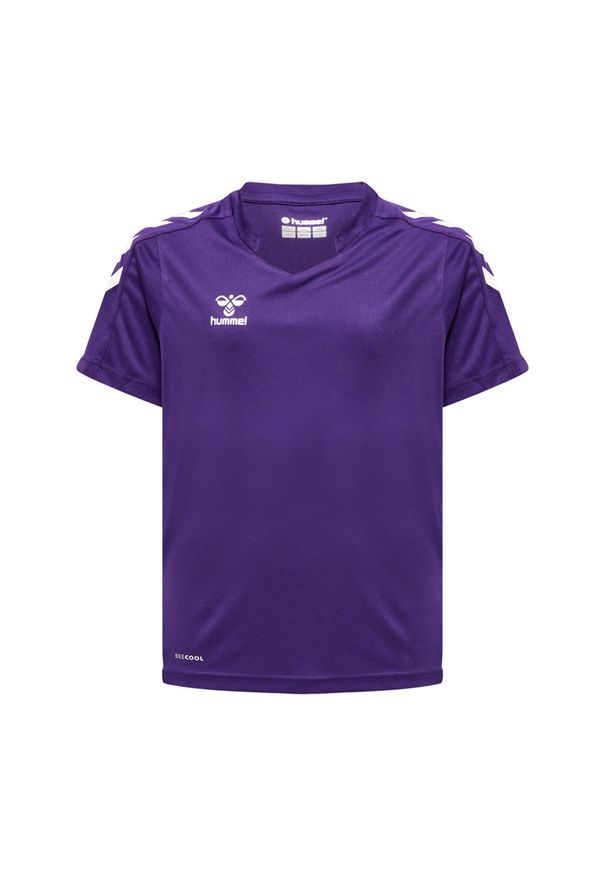 Hummel Core XK Kids Poly Jersey S/S. Kolor: biały, wielokolorowy, niebieski. Materiał: jersey. Długość rękawa: krótki rękaw. Długość: krótkie
