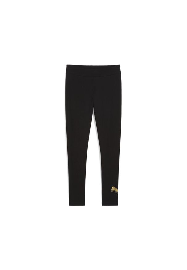 Puma - Damskie legginsy ESS METALLIC PUMA. Kolor: żółty, wielokolorowy, czarny. Sport: bieganie