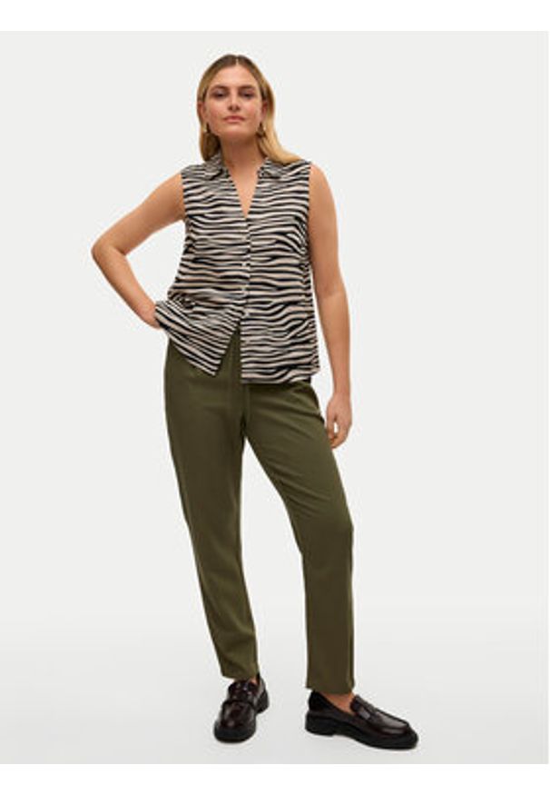 Vero Moda Spodnie materiałowe Jesmilo 10279691 Zielony Regular Fit. Kolor: zielony. Materiał: len