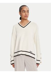Liu Jo Sport Sweter TF5229 MS59L Écru Regular Fit. Materiał: syntetyk. Styl: sportowy