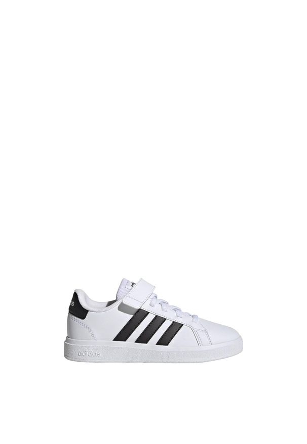 Adidas - Buty Grand Court Elastic Lace and Top Strap. Kolor: biały, wielokolorowy, czarny. Materiał: materiał