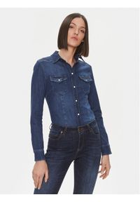 Liu Jo Koszula jeansowa UF3048 D4051 Granatowy Regular Fit. Kolor: niebieski. Materiał: bawełna