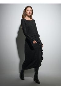 Sinsay - Elegancka sukienka midi - czarny. Kolor: czarny. Styl: elegancki. Długość: midi #1