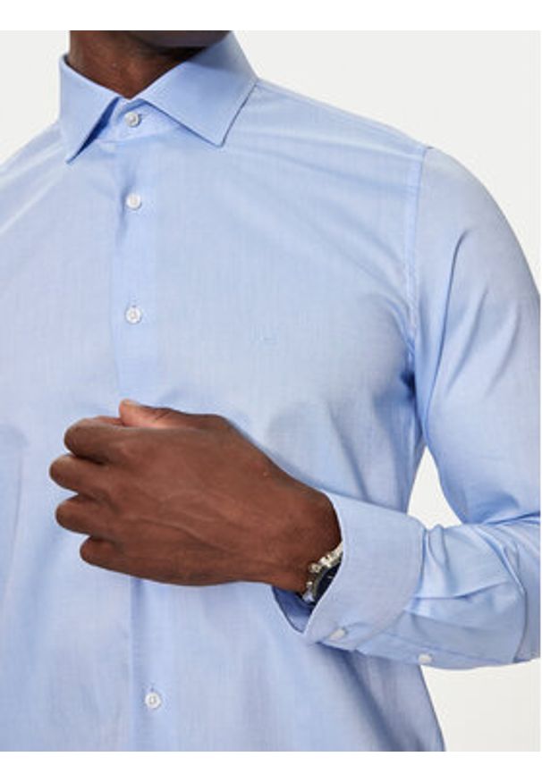 Michael Kors Koszula MK0DS01294 Niebieski Slim Fit. Kolor: niebieski. Materiał: bawełna