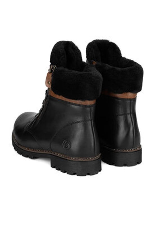 Remonte Trzewiki D8463-01 Czarny. Kolor: czarny. Materiał: skóra